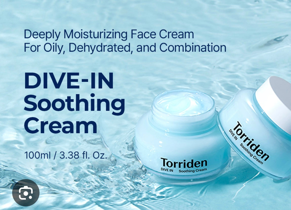Torriden – Dive-in Low Molecular Hyaluronic Acid Soothing Cream, 100ml