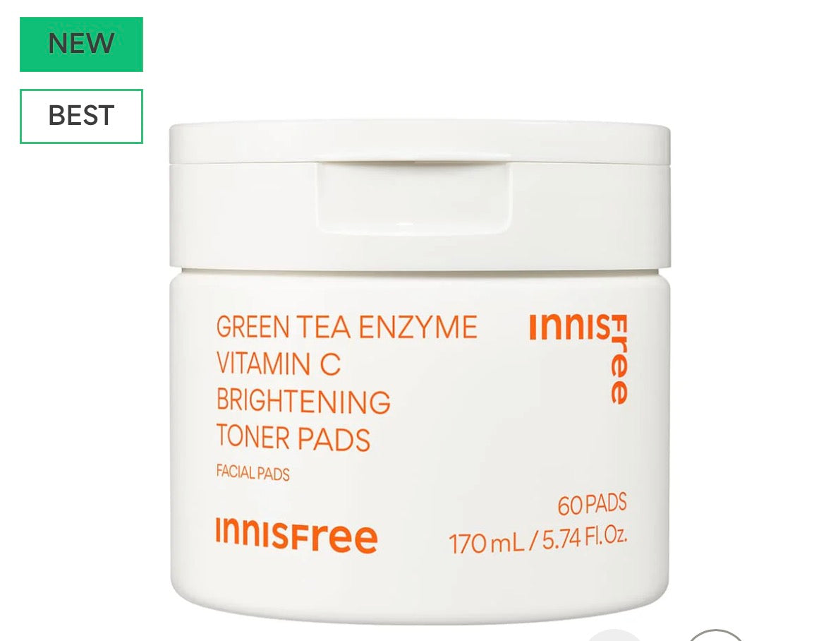 "Innisfree Vitamin C Green Tea Brightening Pad 170ml,"