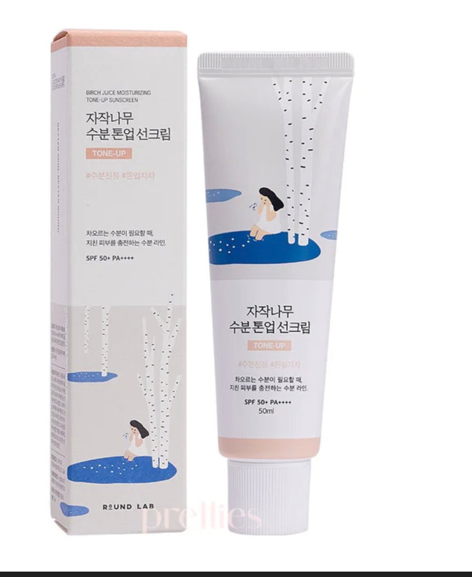 Round Lab Birch Juice Moisturizer Tone Up Sunscreen SPF 50+ PA++++ 50ml – Hydrating & Brightening Sun Protection